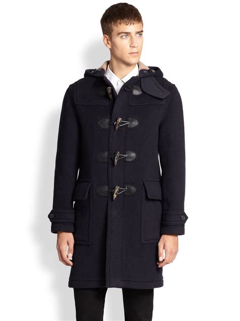 blue burberry duffle coat|burberry duffle coat men.